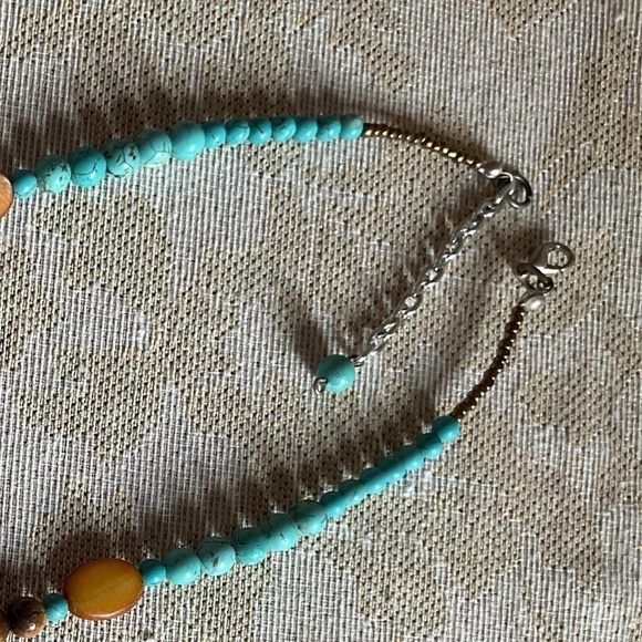 BLUE TURQUOISE TIGER EYE HAND MADE NECKLACE - Picture 8 of 11